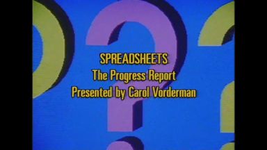 - Spreadsheets: Progress Report